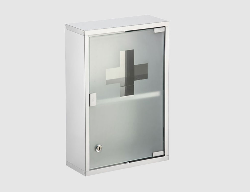 Medizinschrank-Metall-Glastür