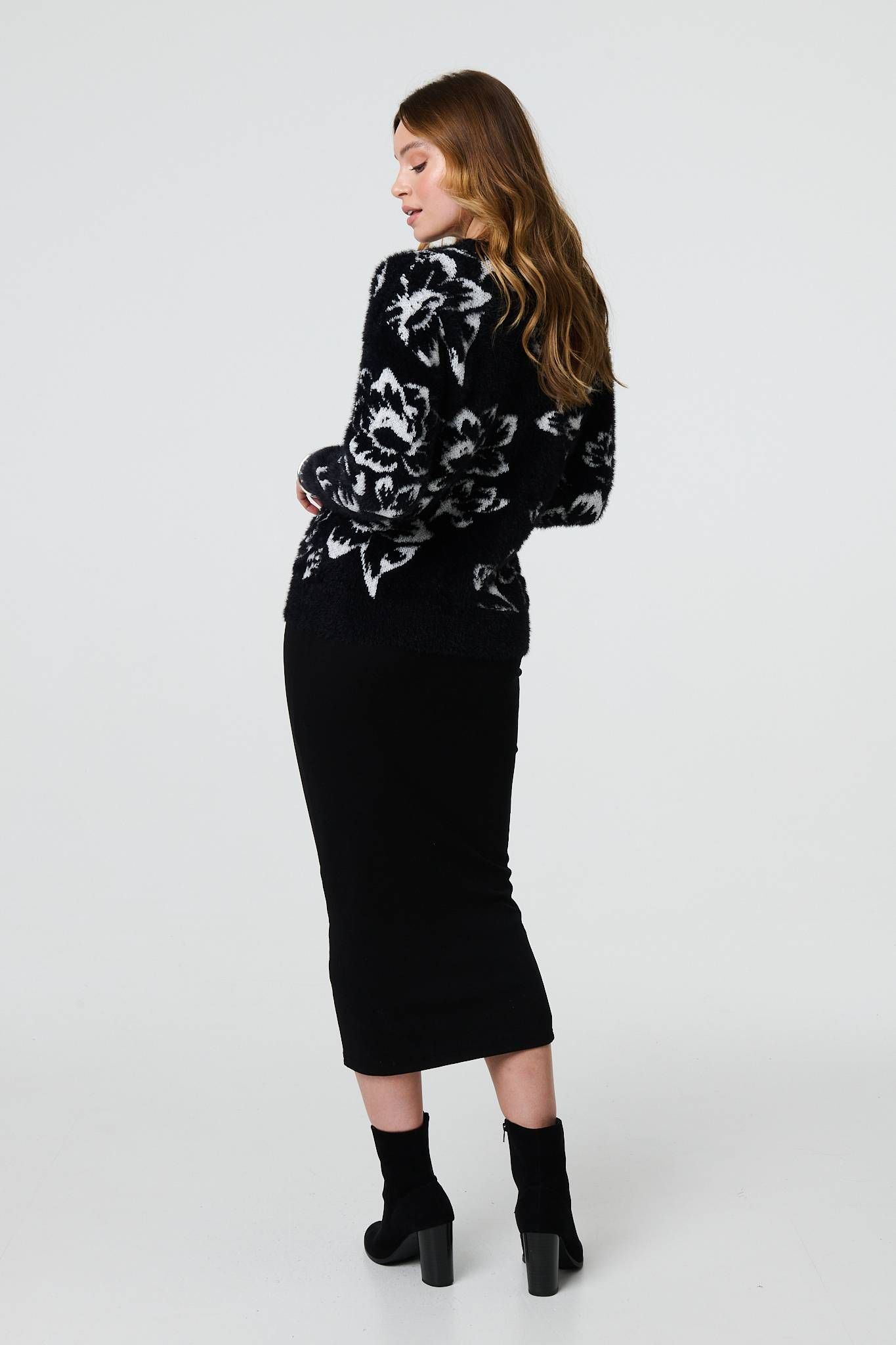 Izabel London Butterfly Print Embellished Jumper
