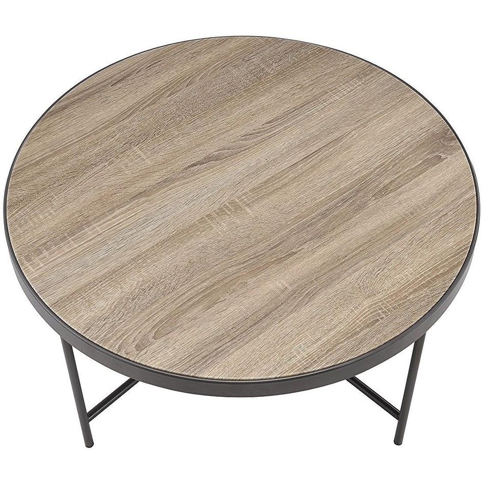 32.3 X 32.3 X 15.75 Weathered Gray Oak Coffee Table
