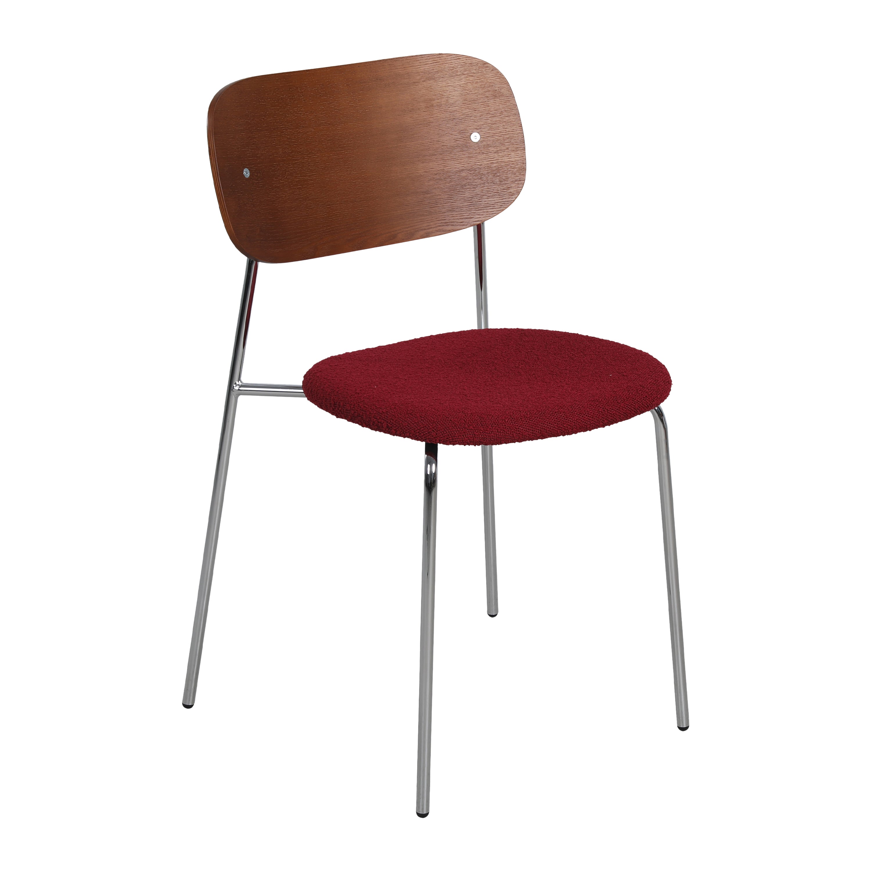 by fonQ Isel Eetkamerstoel - Rood / Chroom