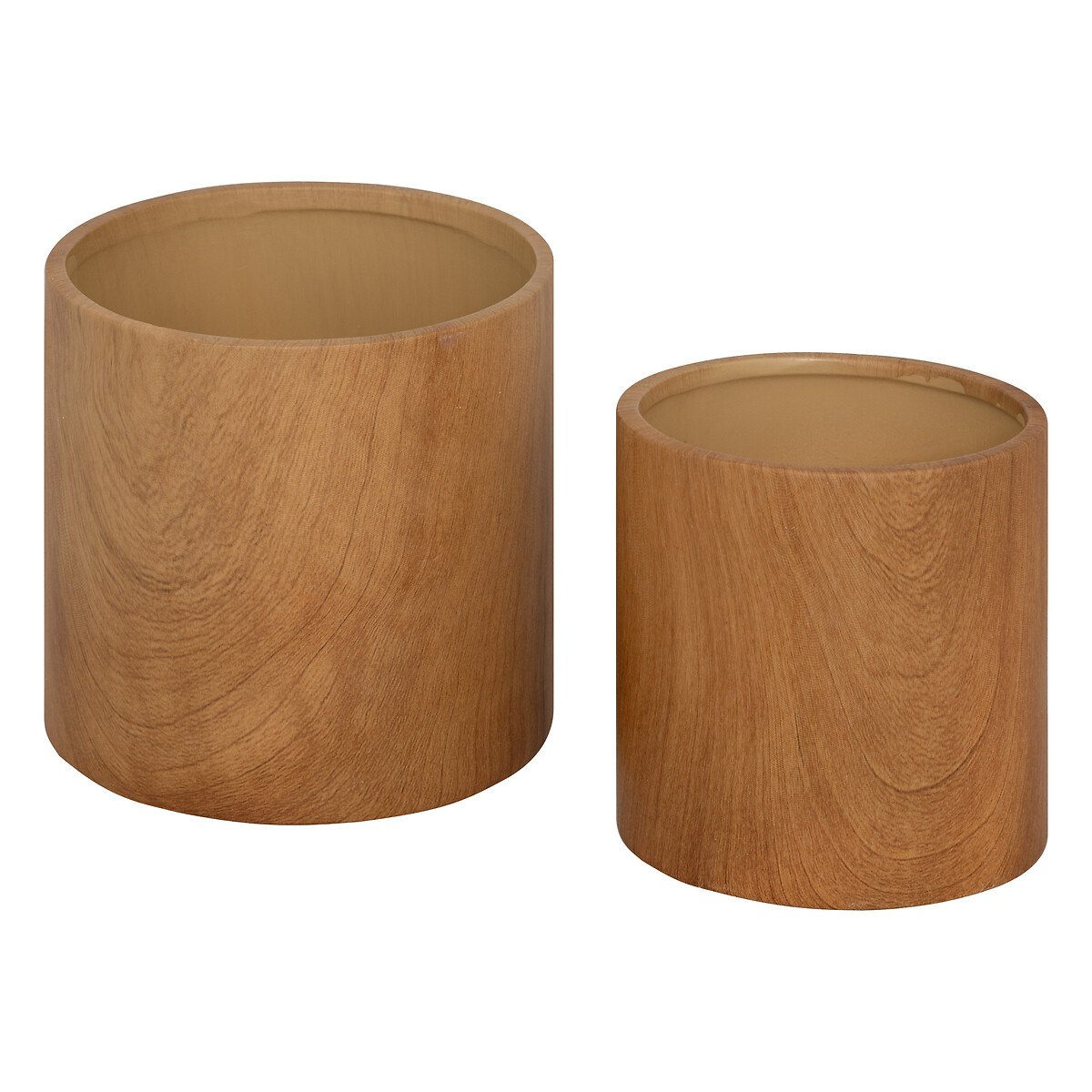 Set of 2 flower pots "Sao" Brown, H. 13.4/11.6 cm