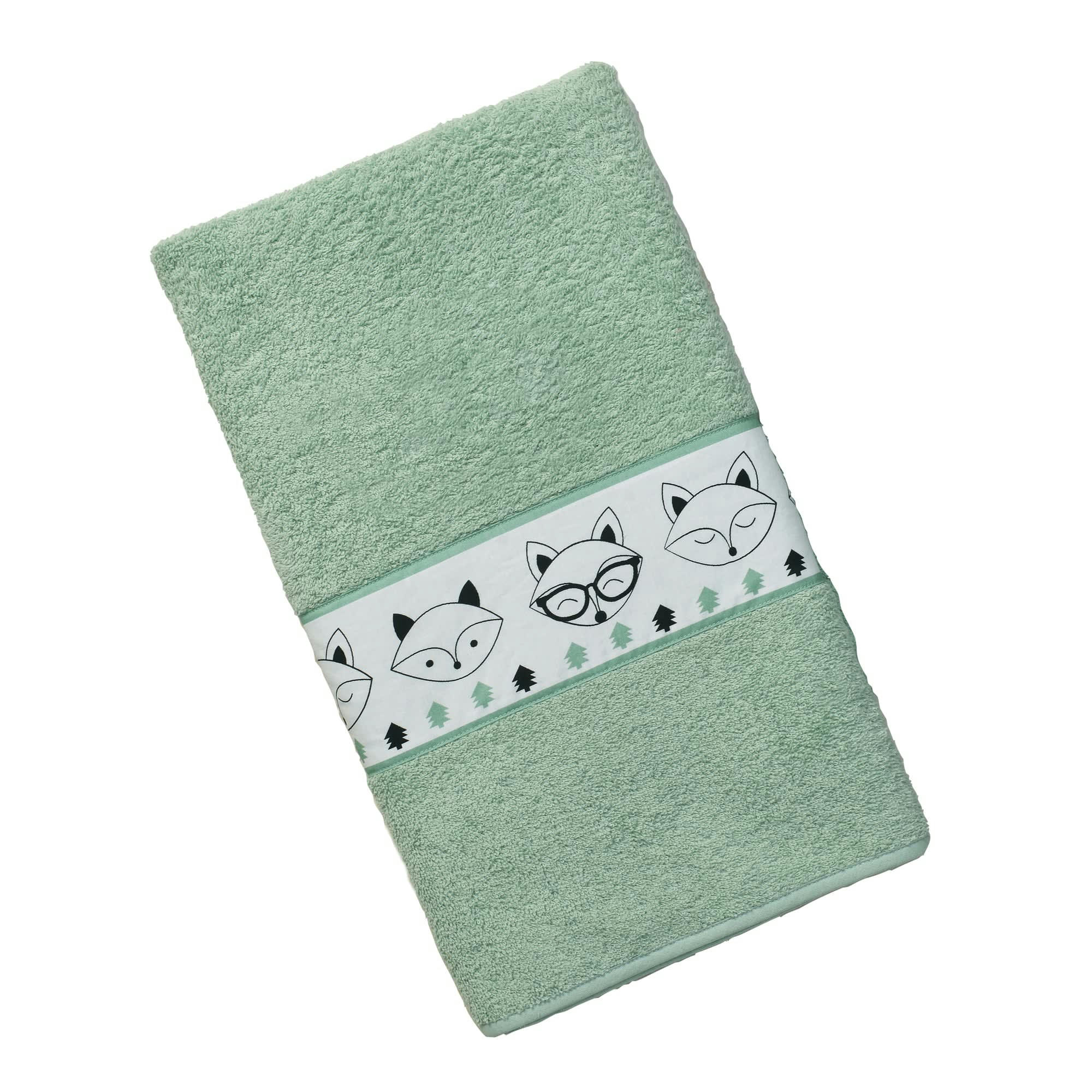 BABY - Serviette de bain enfant verte 70x130 en coton