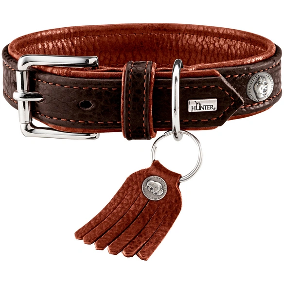 Halsband, Gr. M-L, dunkelbraun/cognacfarben