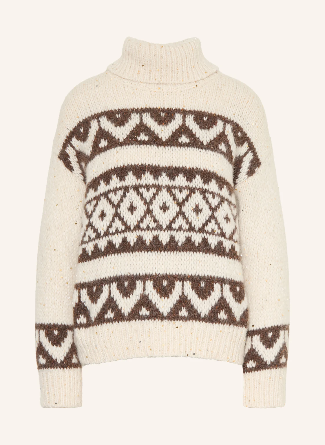PESERICO Rollkragenpullover mit Alpaka und Pailletten