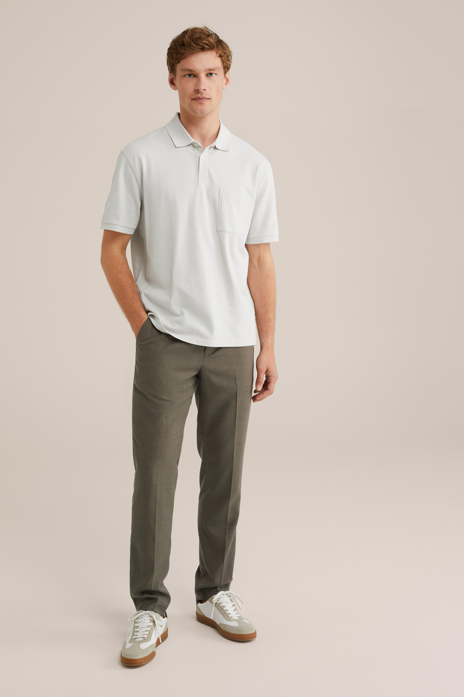 Heren Regular fit polo met structuur