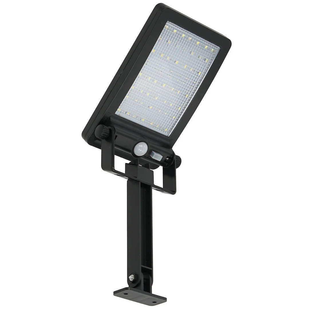 Lampa solarna kinkiet czarny zimna barwa LED 1.2W IP44 ADIK Eko-Light