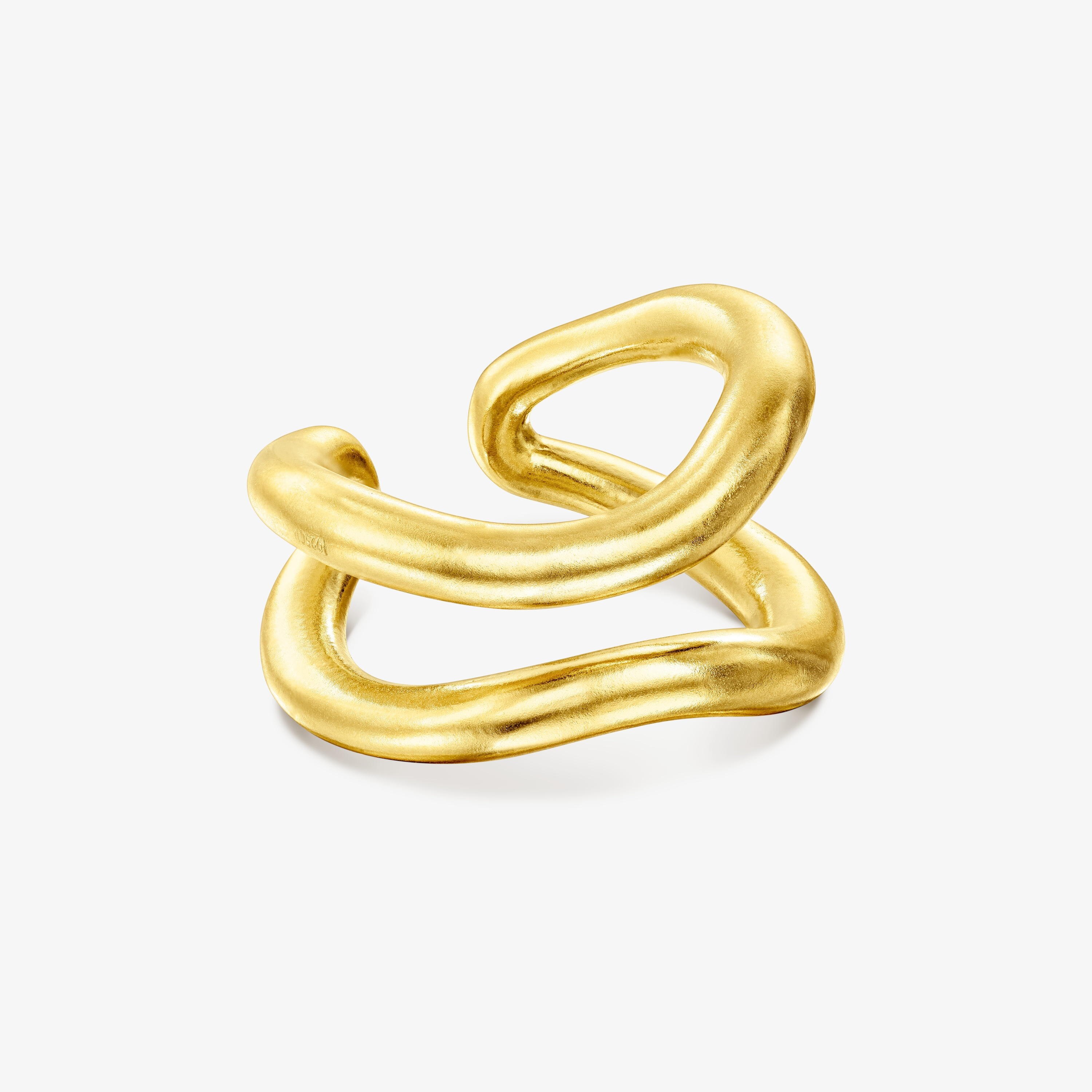 Anillo con baño de oro 18 kt sobre plata Hav