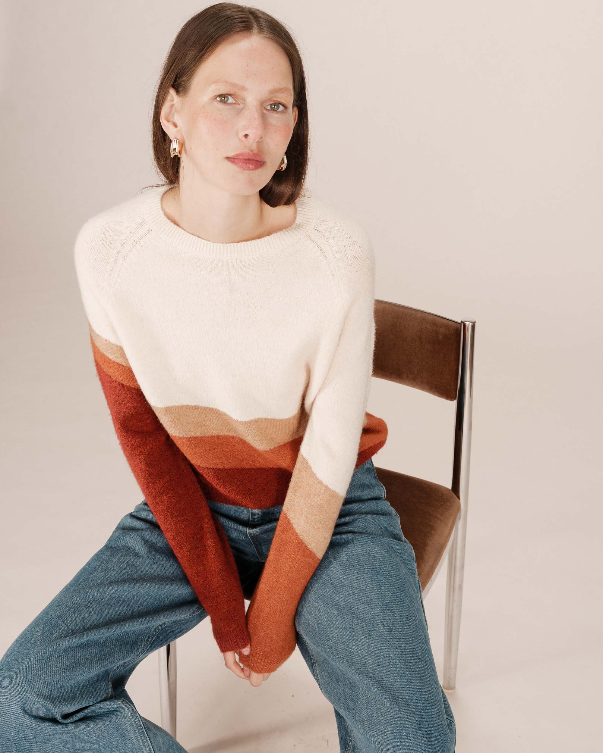 Pull à motifs vanille Sarandon