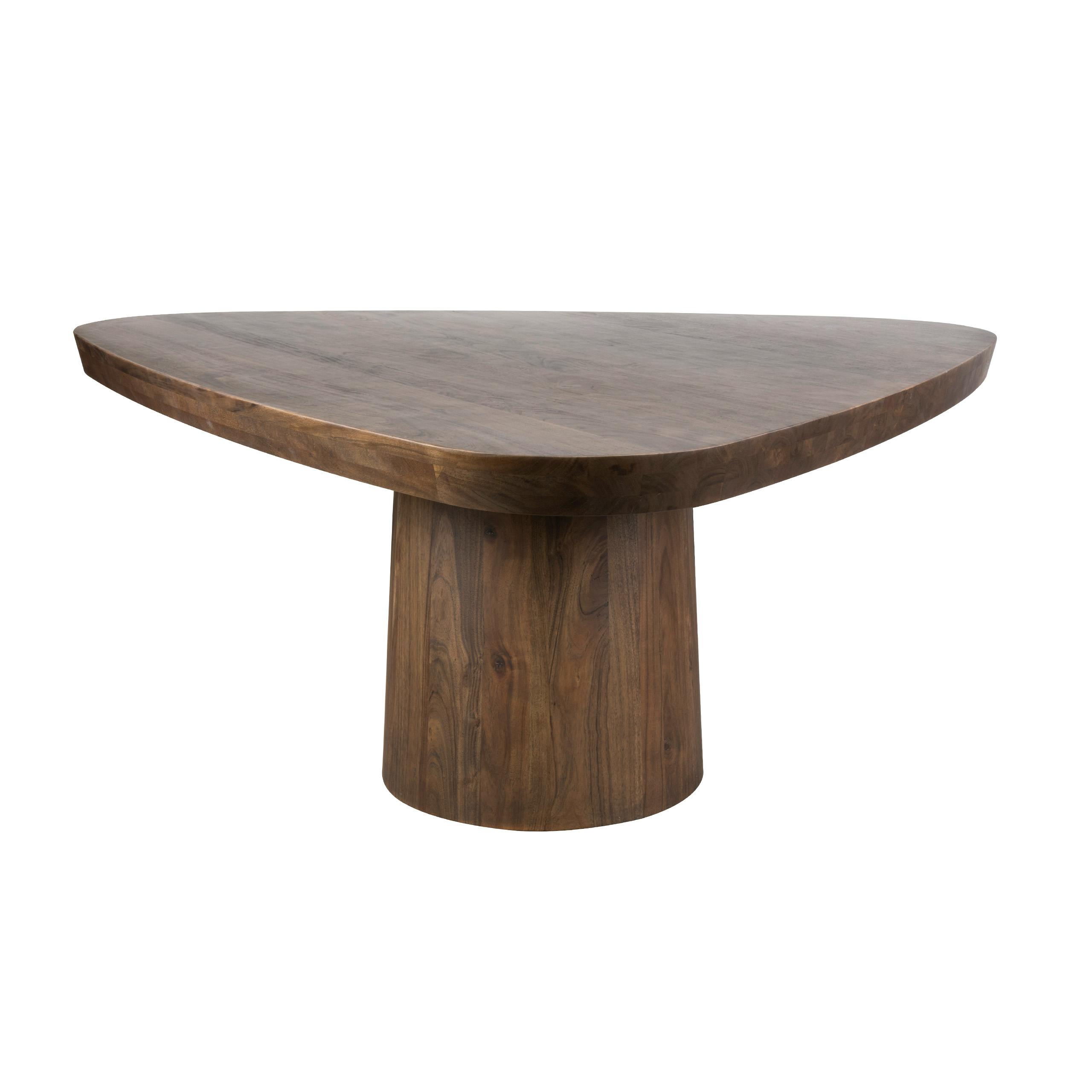 Table à manger bois foncé forme triangulaire organique 165 cm MYSORE