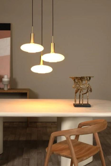 Singala 3 cluster hanglamp rond opaal messing