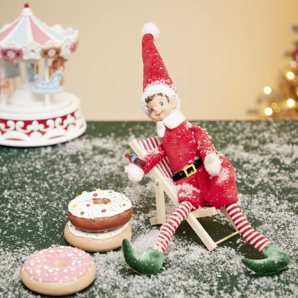 Lot de 7 accessoires pour village animé de No&euml;l thème gourmand