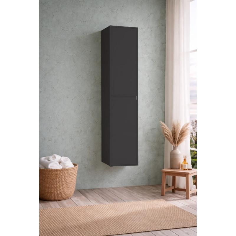 Colonne de salle de bain Melanie 2 portes noire 35 cm THYS