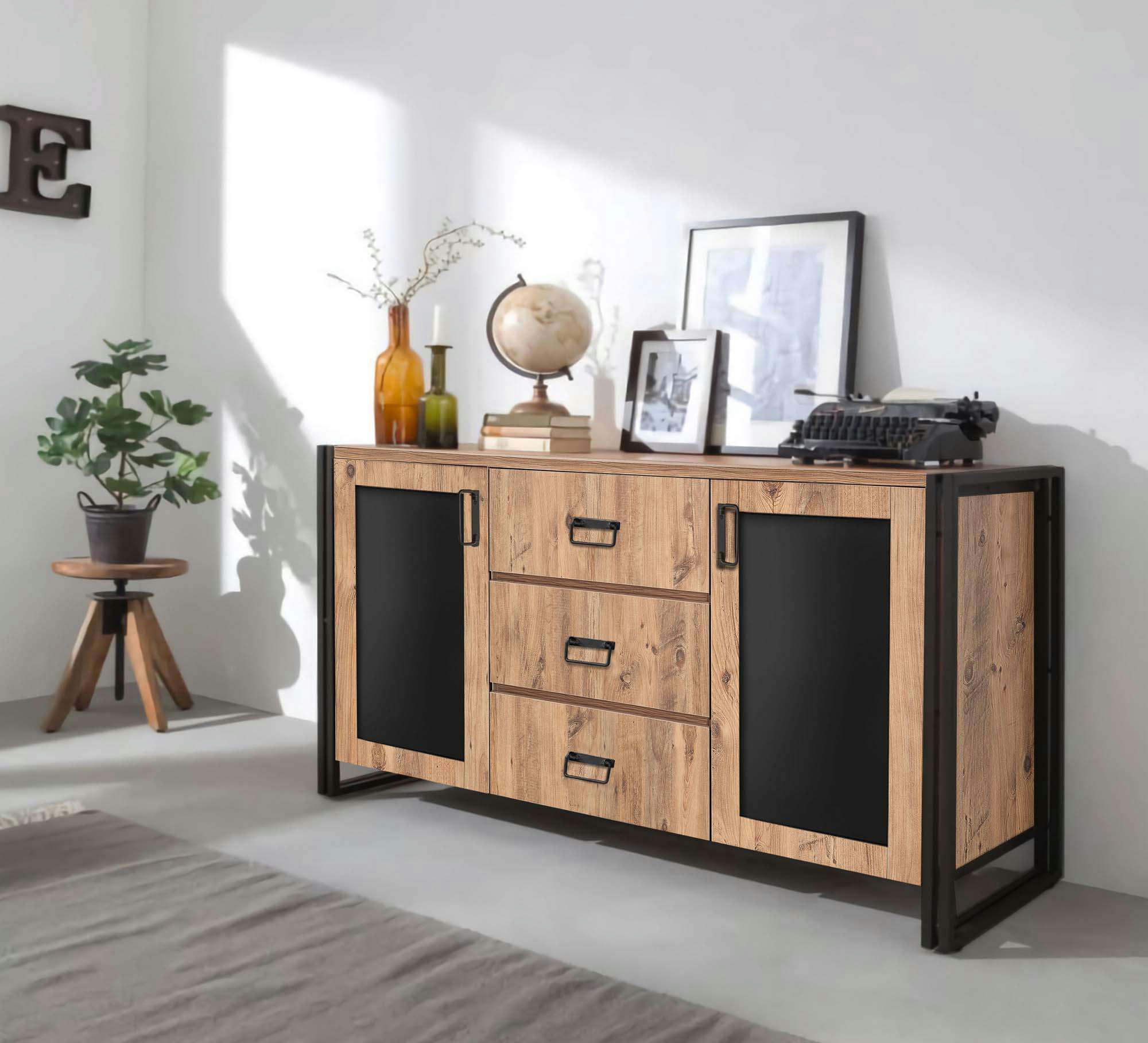 - Buffet en aggloméré  2 portes et 3 tiroirs arcas