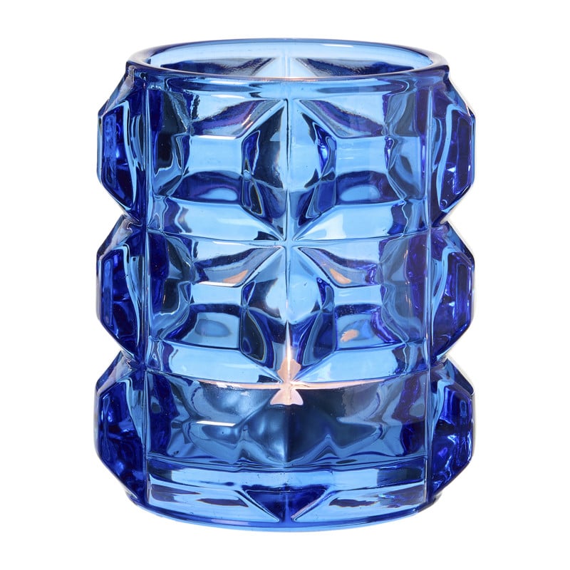 Waxinelichthouder bollen glas - diverse varianten - &Oslash;7.8x9.3 cm