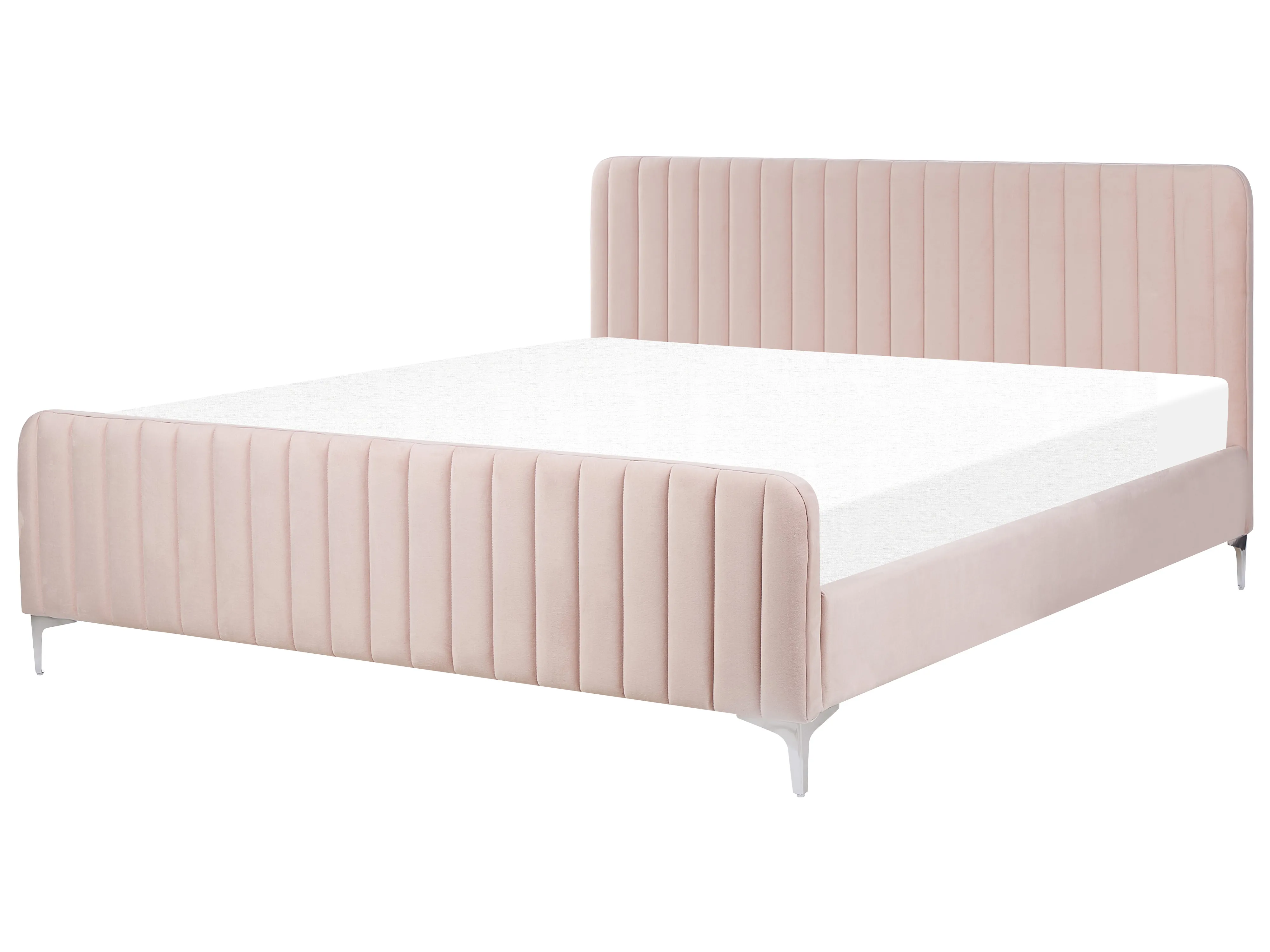 Bed Velvet LUNAN 180 x 200 cm (EU Super King) Pastel Pink