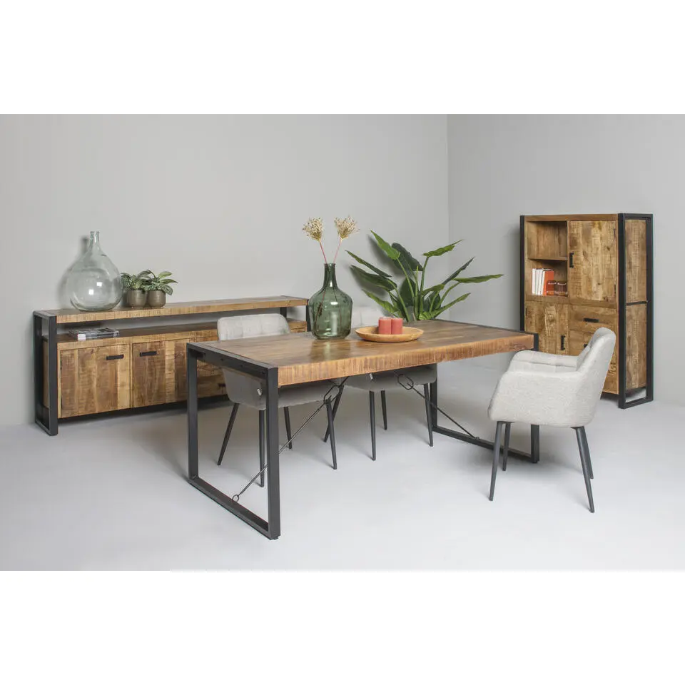 Livingfurn - Eetkamertafel Nairobi - U-Poten - Mangohout - 220x100 cm