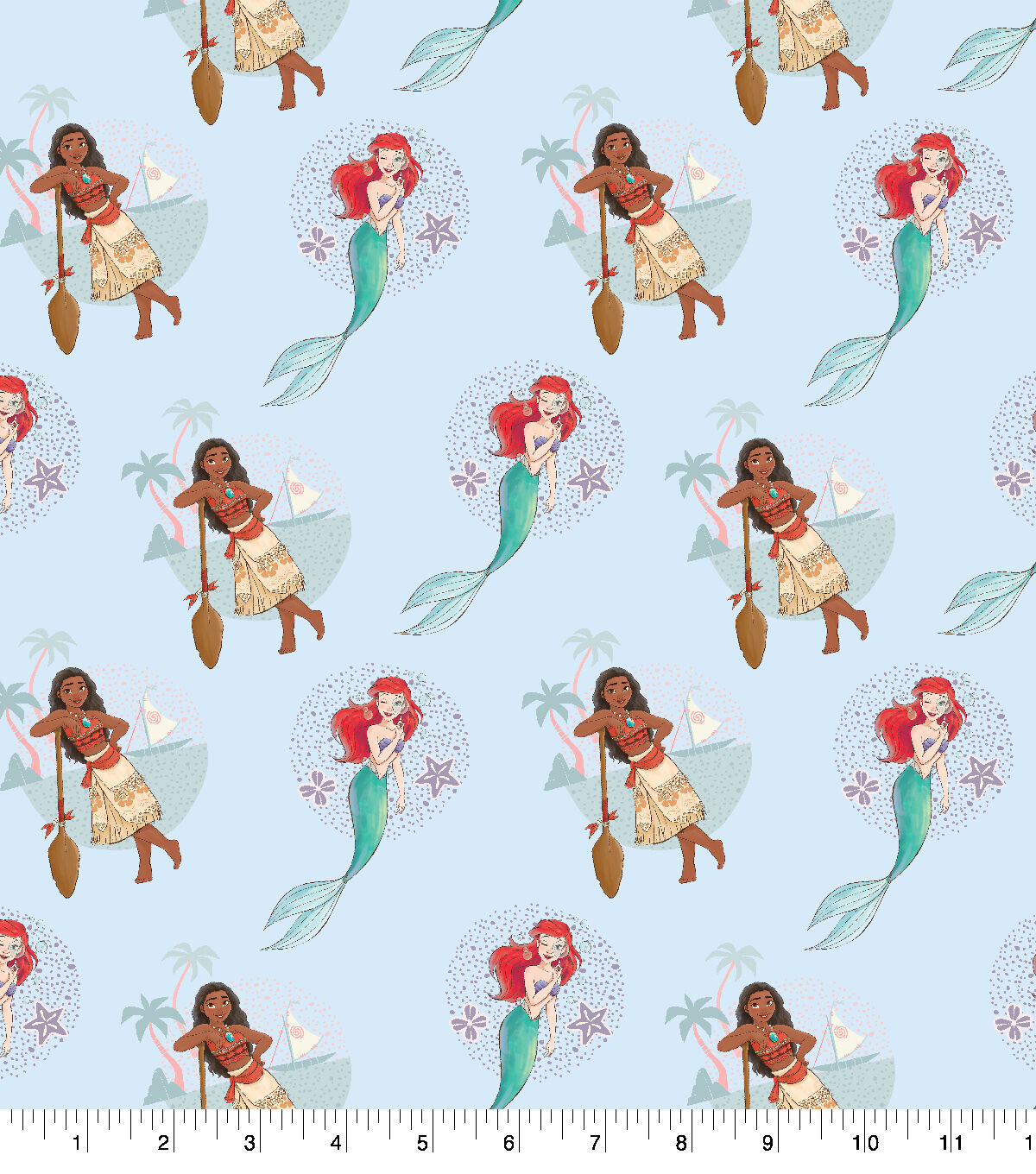 Disney Princess Multi Badge Cotton Fabric