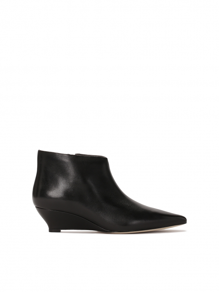 Black short boots on a platform