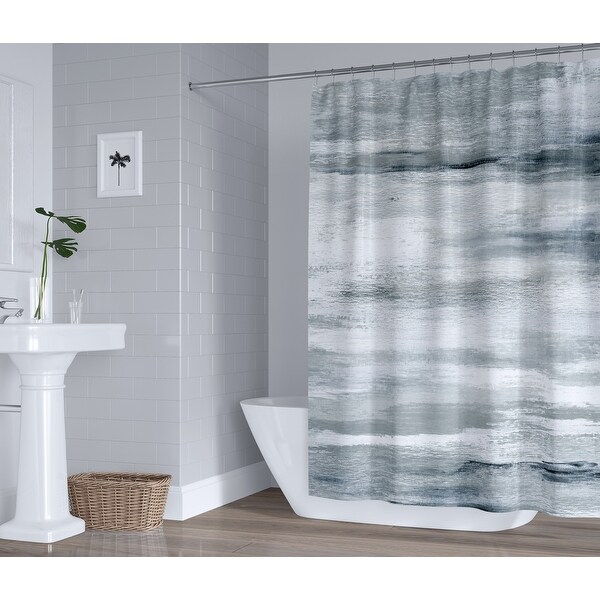EVENING SHOWERS CHARCOAL BLUE Shower Curtain By Hope Bainbridge