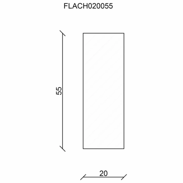 Flachleiste, Buchenholz natur, LxHxT: 210 x 5,5 x 2 cm