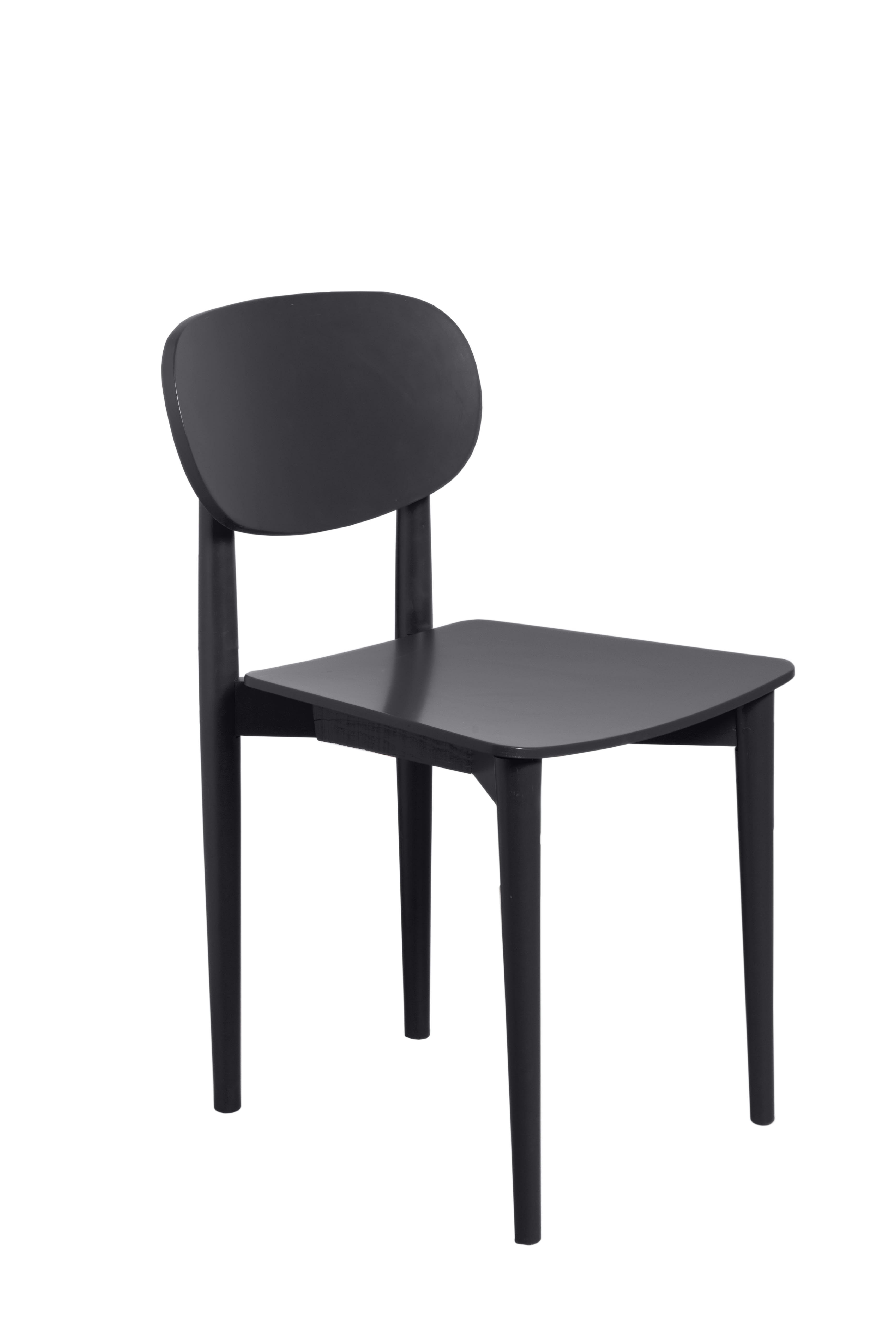 SANDRO - Chaise en bois de hêtre massif Noir