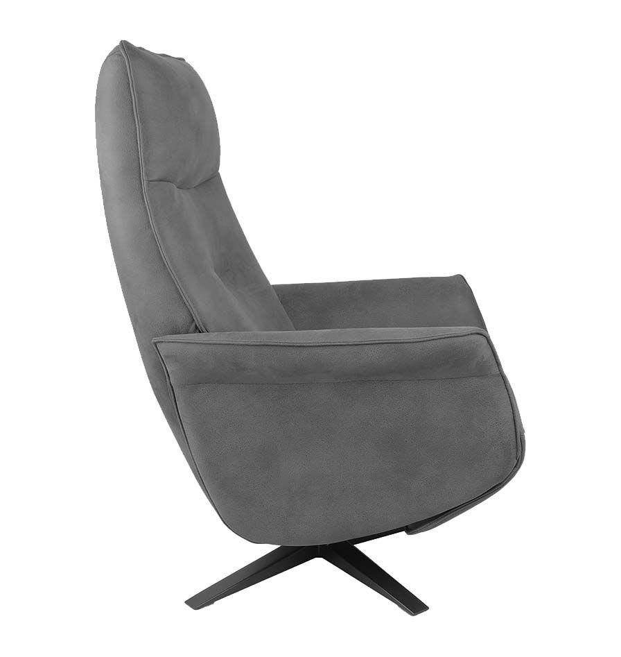 SATURNE - Fauteuil de Relaxation Manuel Design - Microfibre Anthracite
