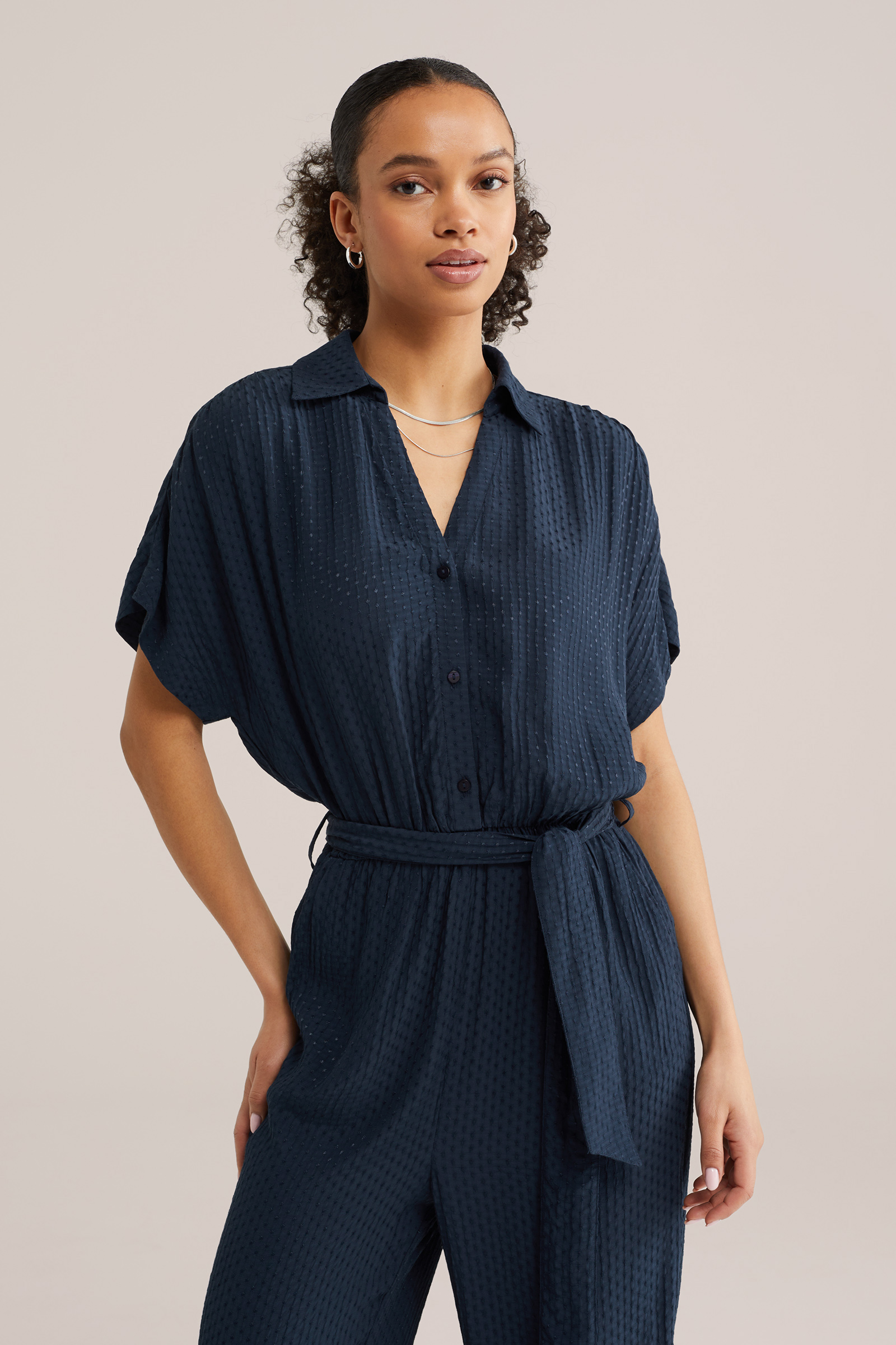 Dames jumpsuit met structuur