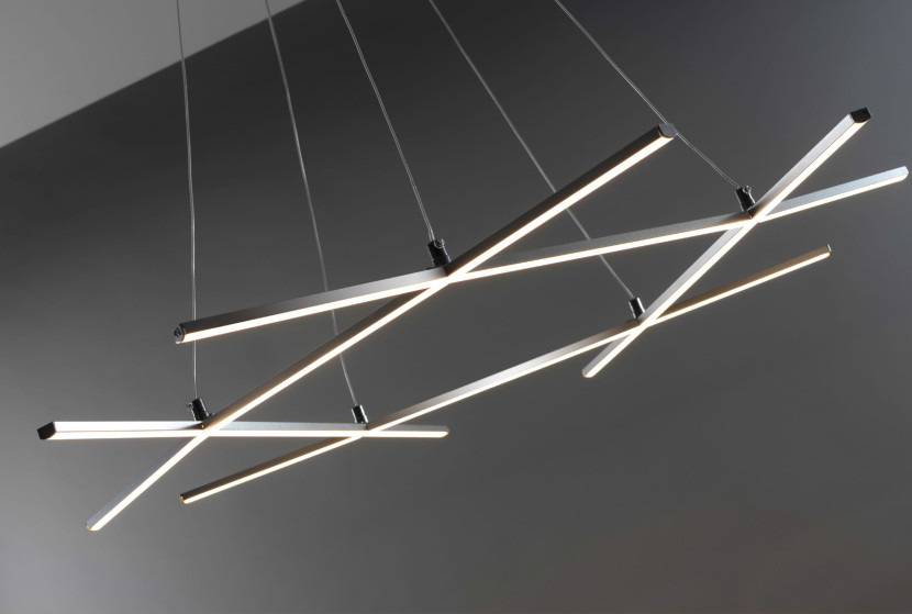 Lampa wisząca Andros srebrna LED 5x50W Neutralna biel 4200lm Apeti