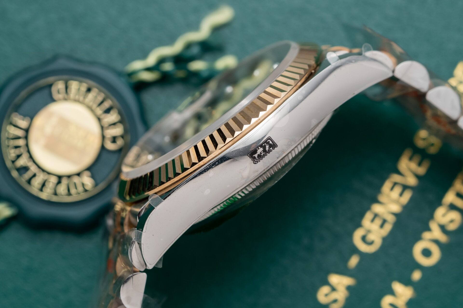 Rolex Datejust SS/RG Plated Black Dial CZ Diamonds 36mm Jub Super Clone
