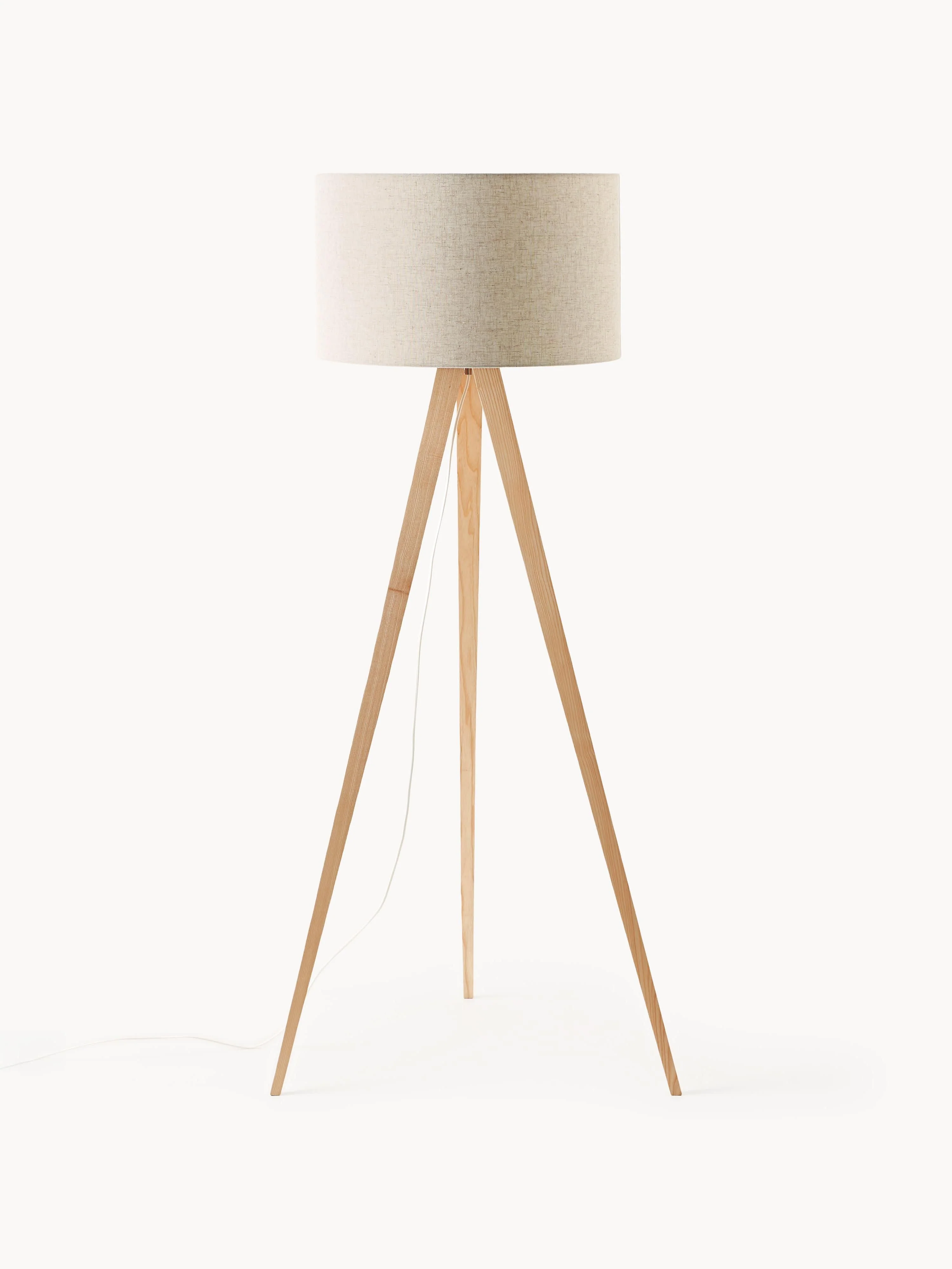 Tripod-Stehlampe Jake aus Massivholz