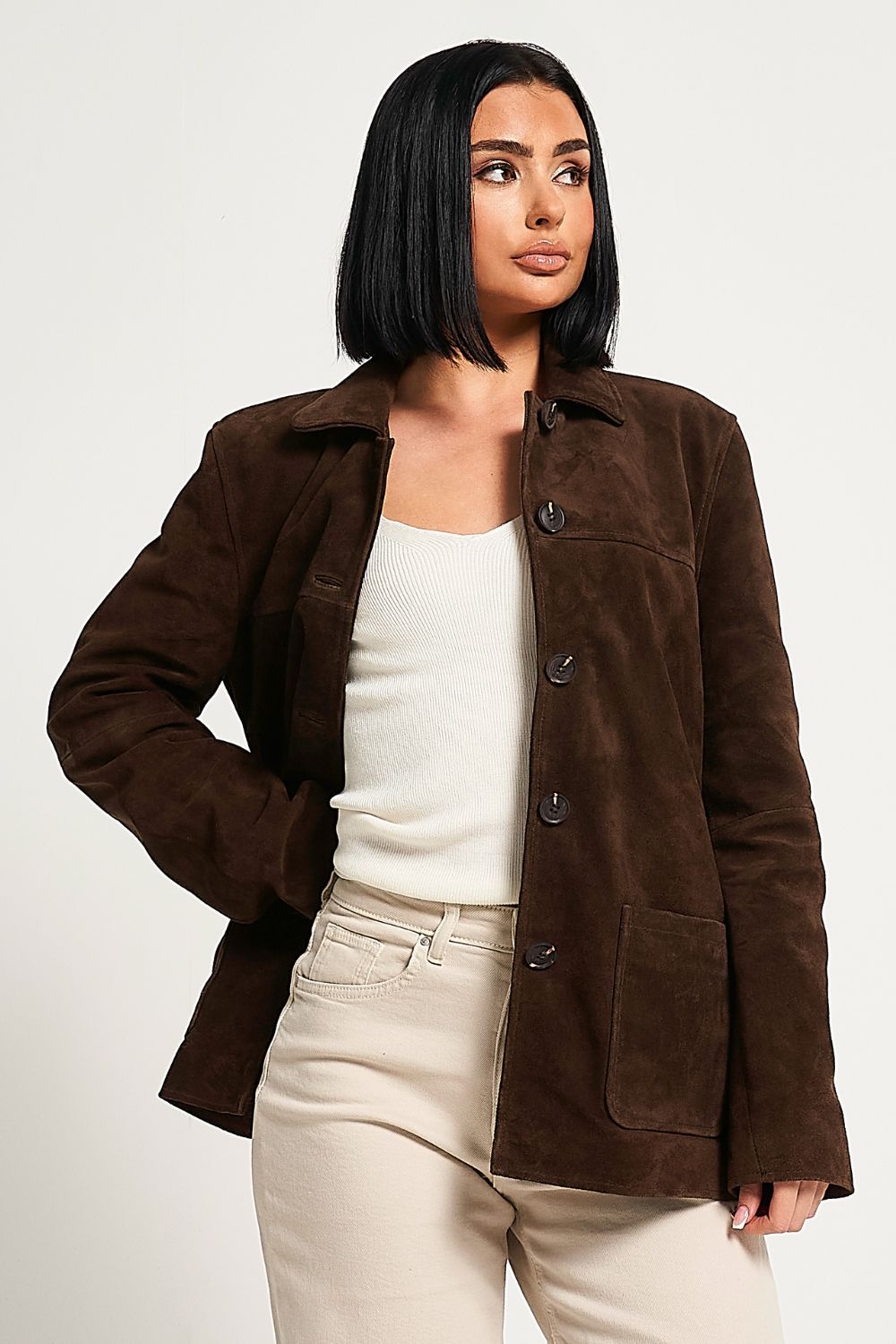 Barneys Originals Buffalo Suede Car Coat