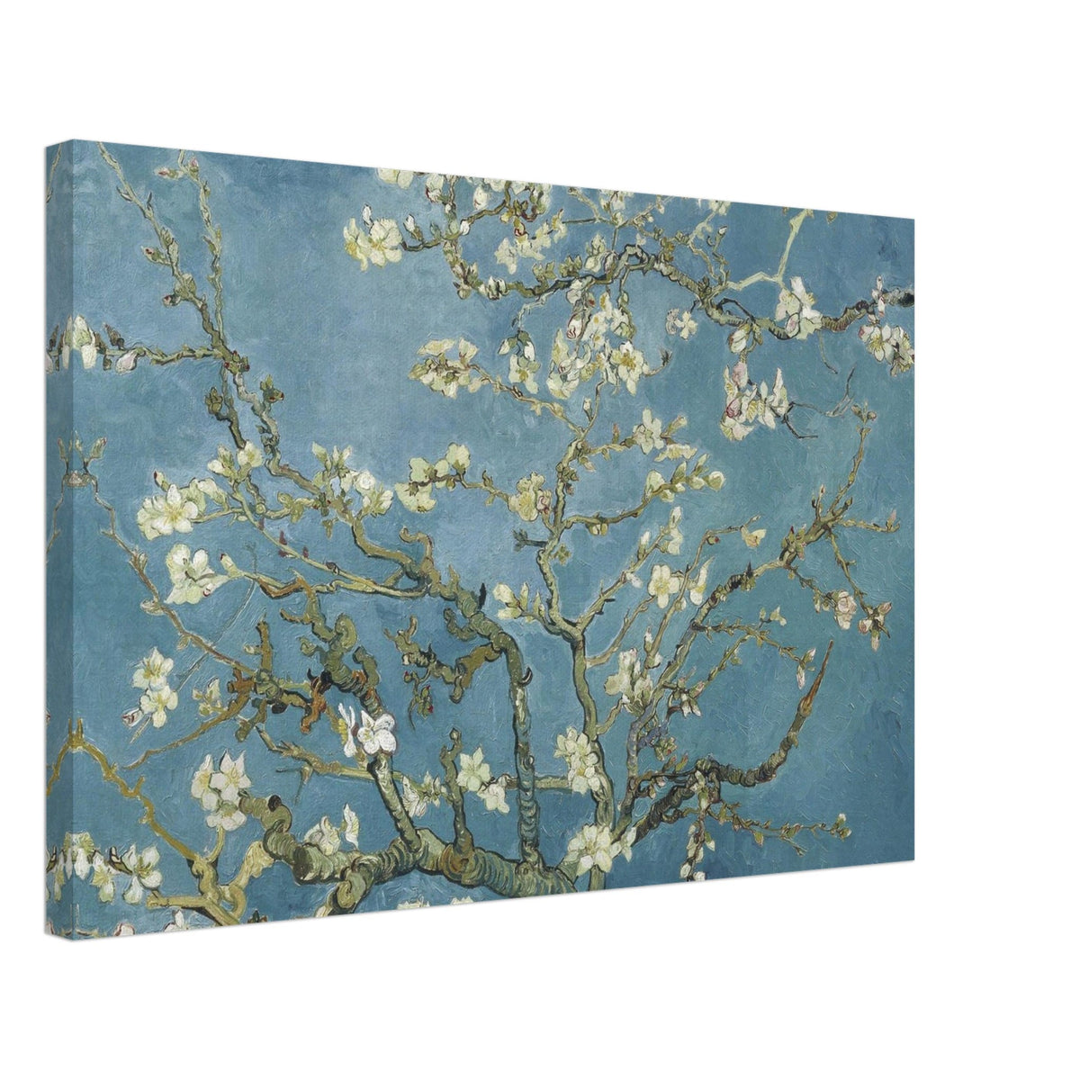 Artfulprints Canvas Vincent van Gogh - Amandelbloesem canvas - 60x40 cm - Blauw