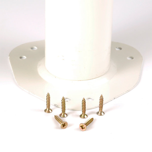 4 un. Pied de table rond en acier diamètre 60mm hauteur 870mm peinture blanche avec régulateur de nivellement