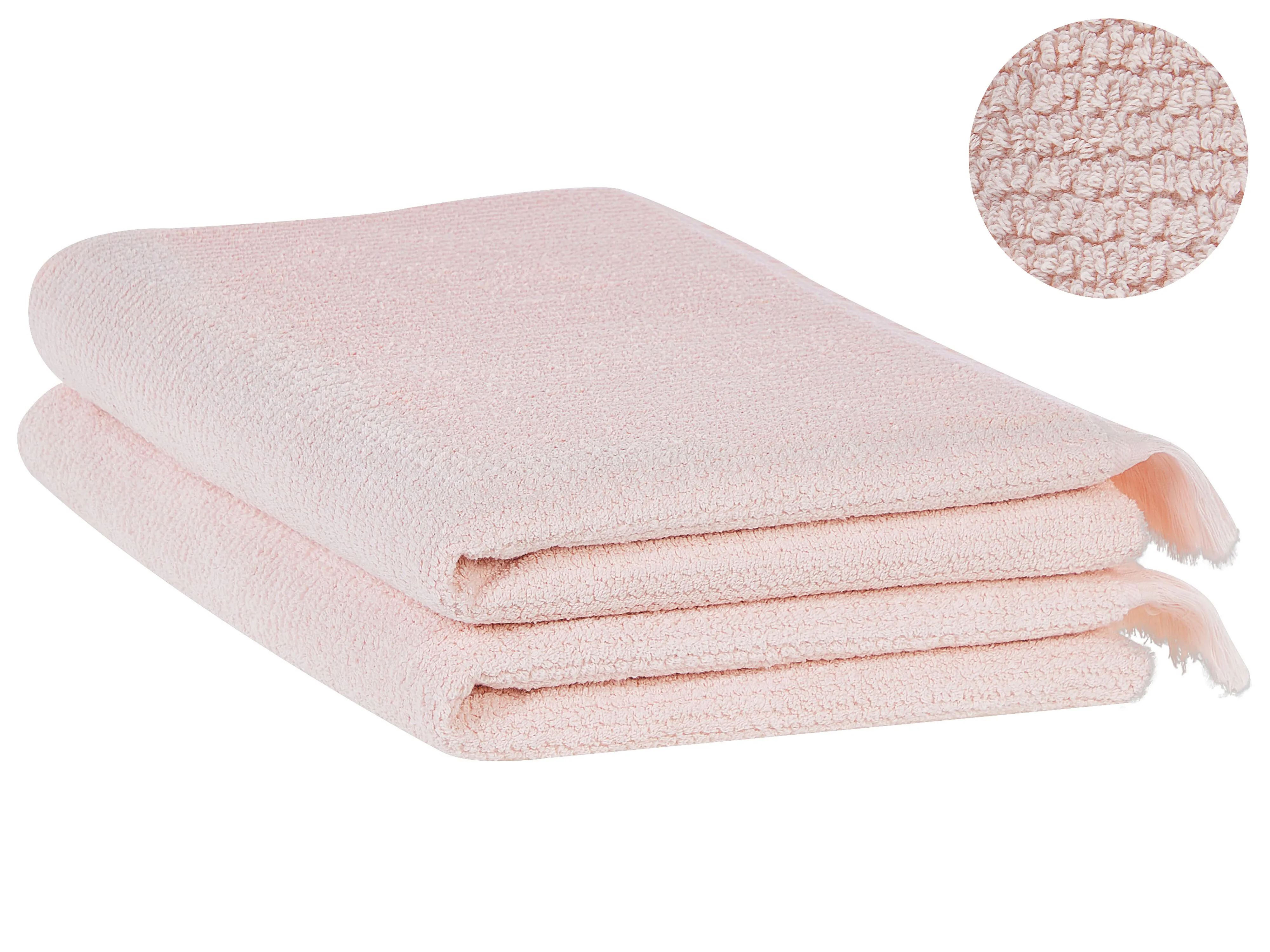 Set of 2 Towels ATIU Terry Cotton Pastel Pink