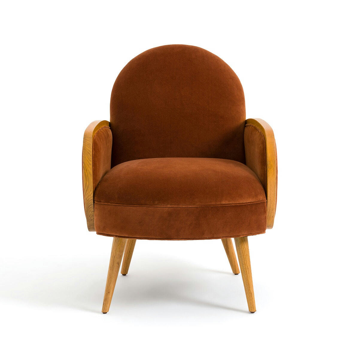 Fauteuil velours et chêne, Buisseau