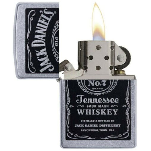 Zippo Jack Daniels Label Street Chrome Windproof Lighter