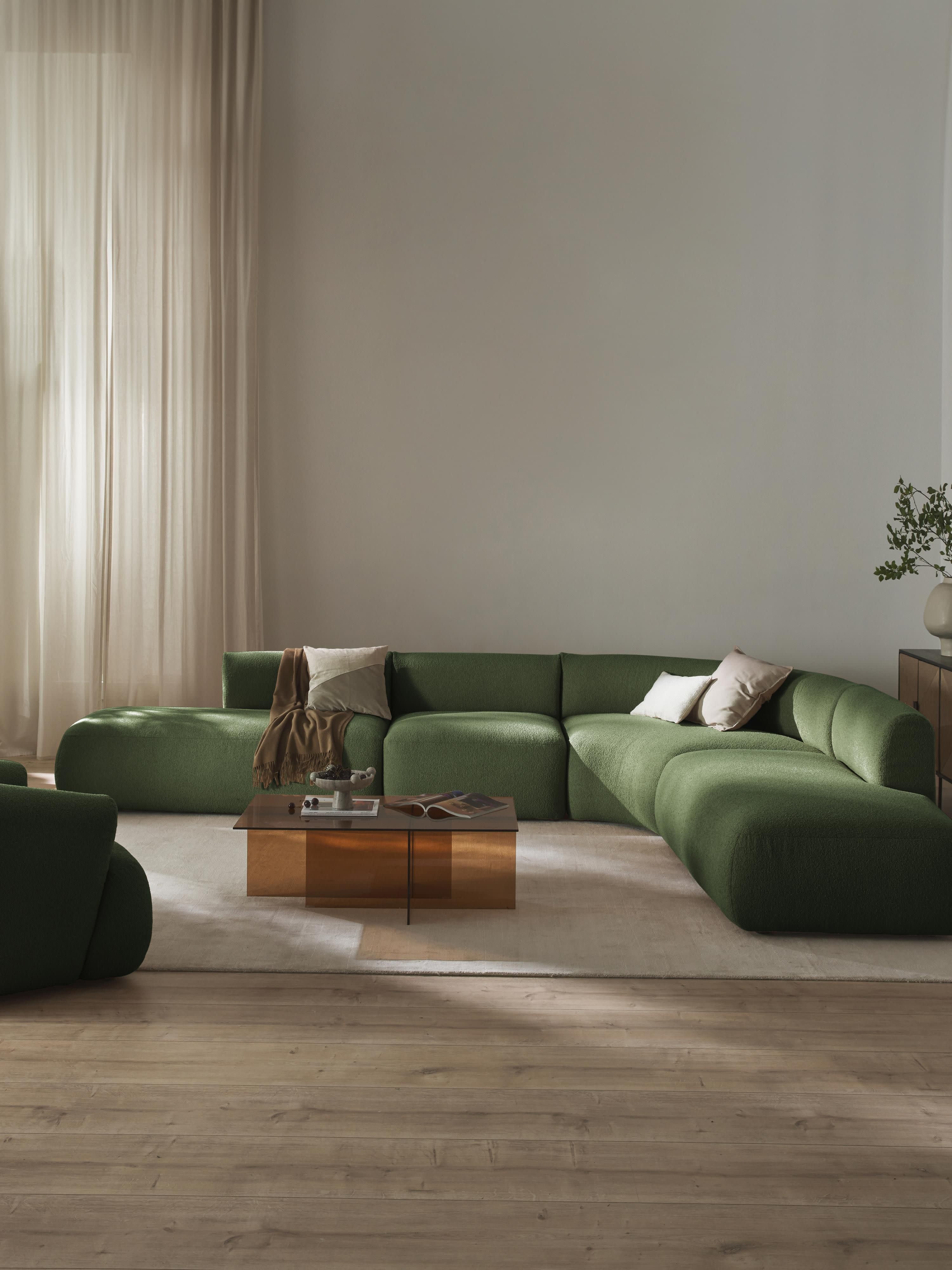 Modulares Bouclé-Ecksofa Sofia (4-Sitzer)
