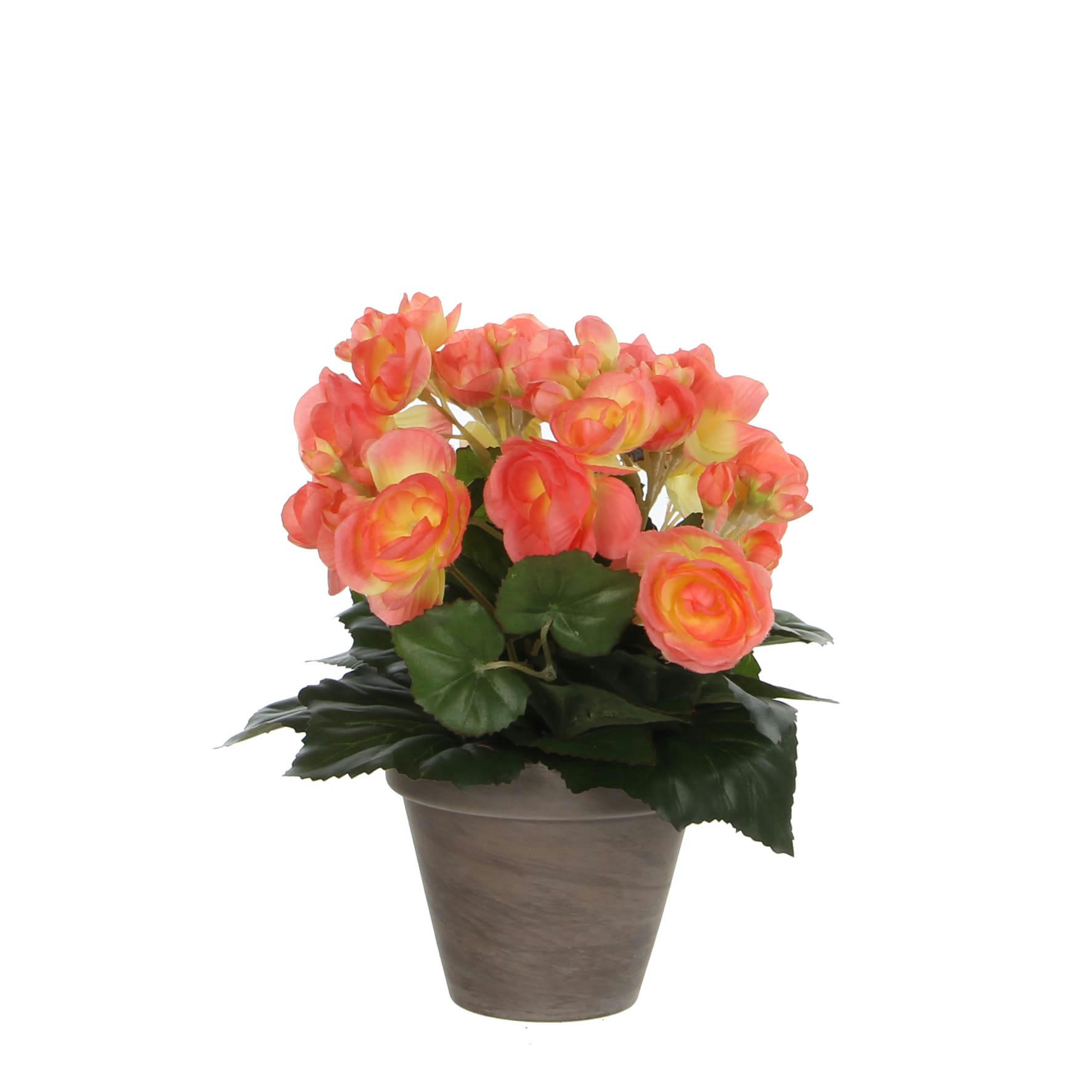 - Bégonia artificielle rose saumon en pot H30