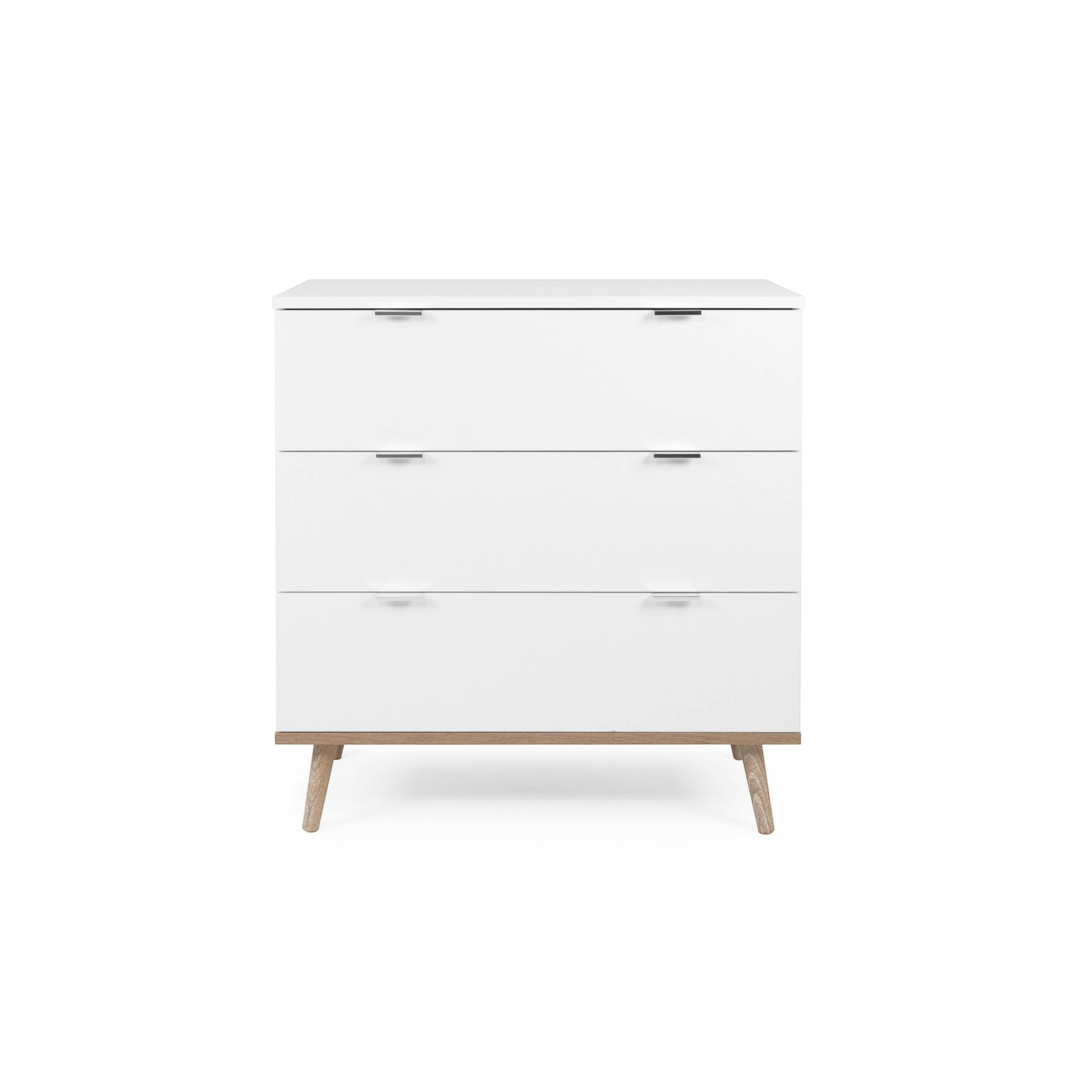 Commode blanche 3 tiroirs style scandinave ALVA