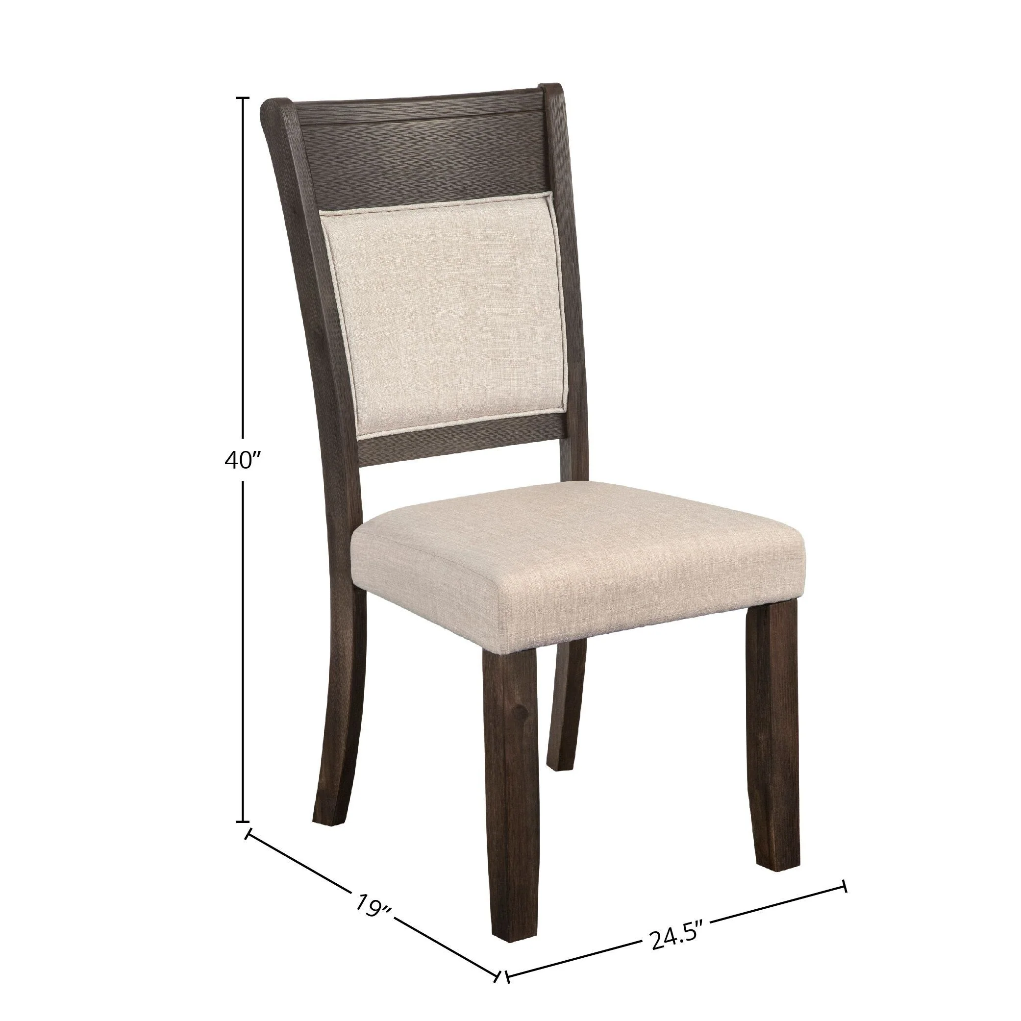 Alpine Furniture Brayden Set of 2 Dining Side Chairs, Espresso