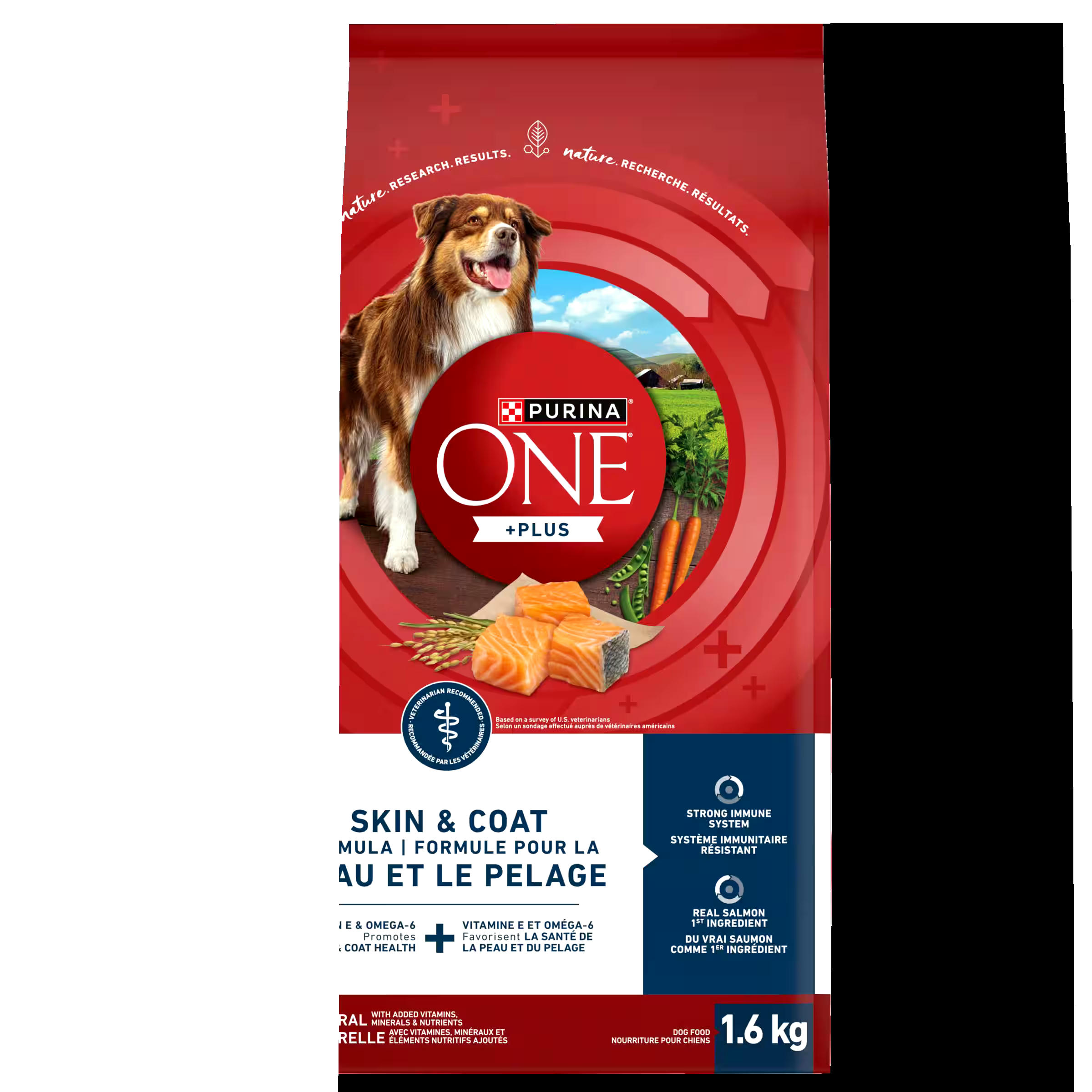 Purina ONE +Plus Adult Dry Dog Food, Skin & Coat Formula, 1.6-kg
