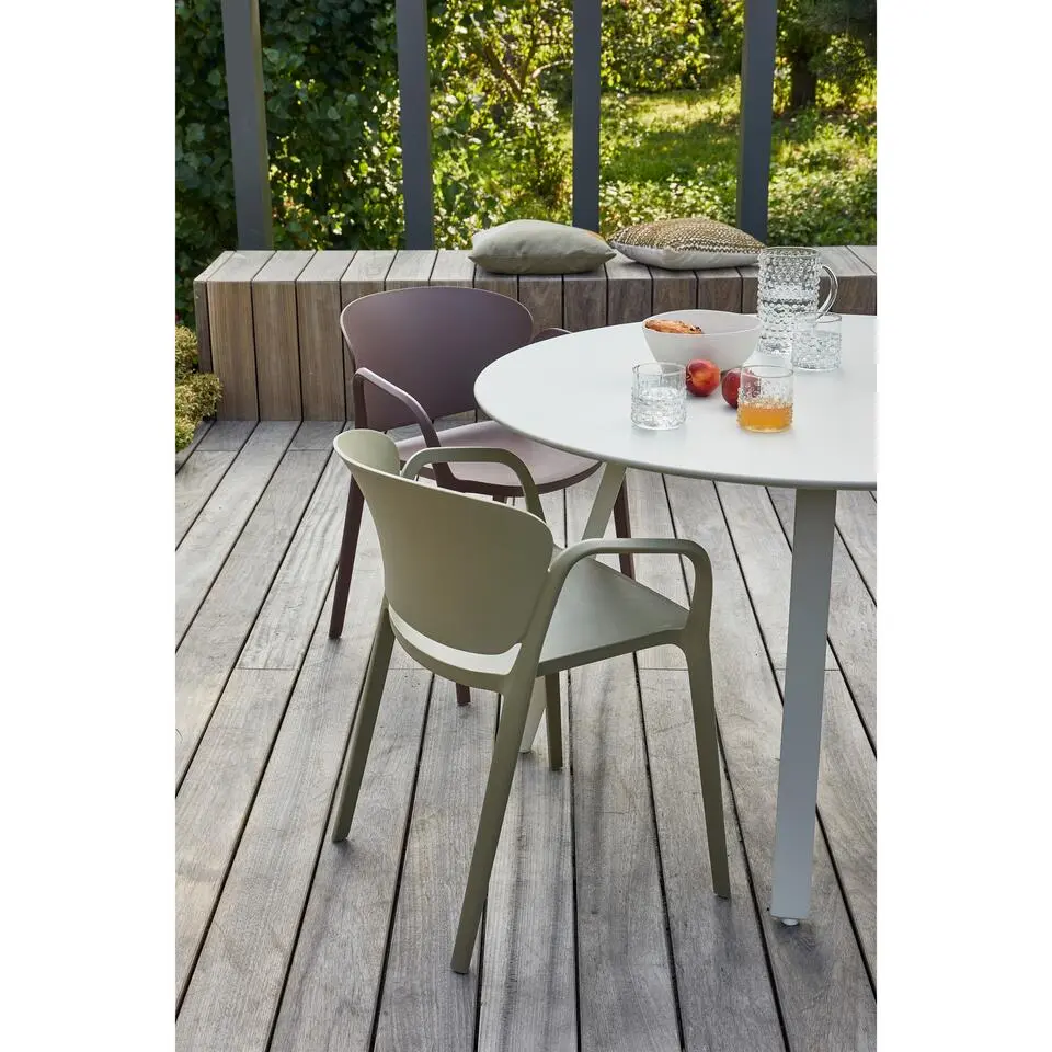 WOOOD Bent Tuinstoelen - Kunststof - Groen -Set van 2