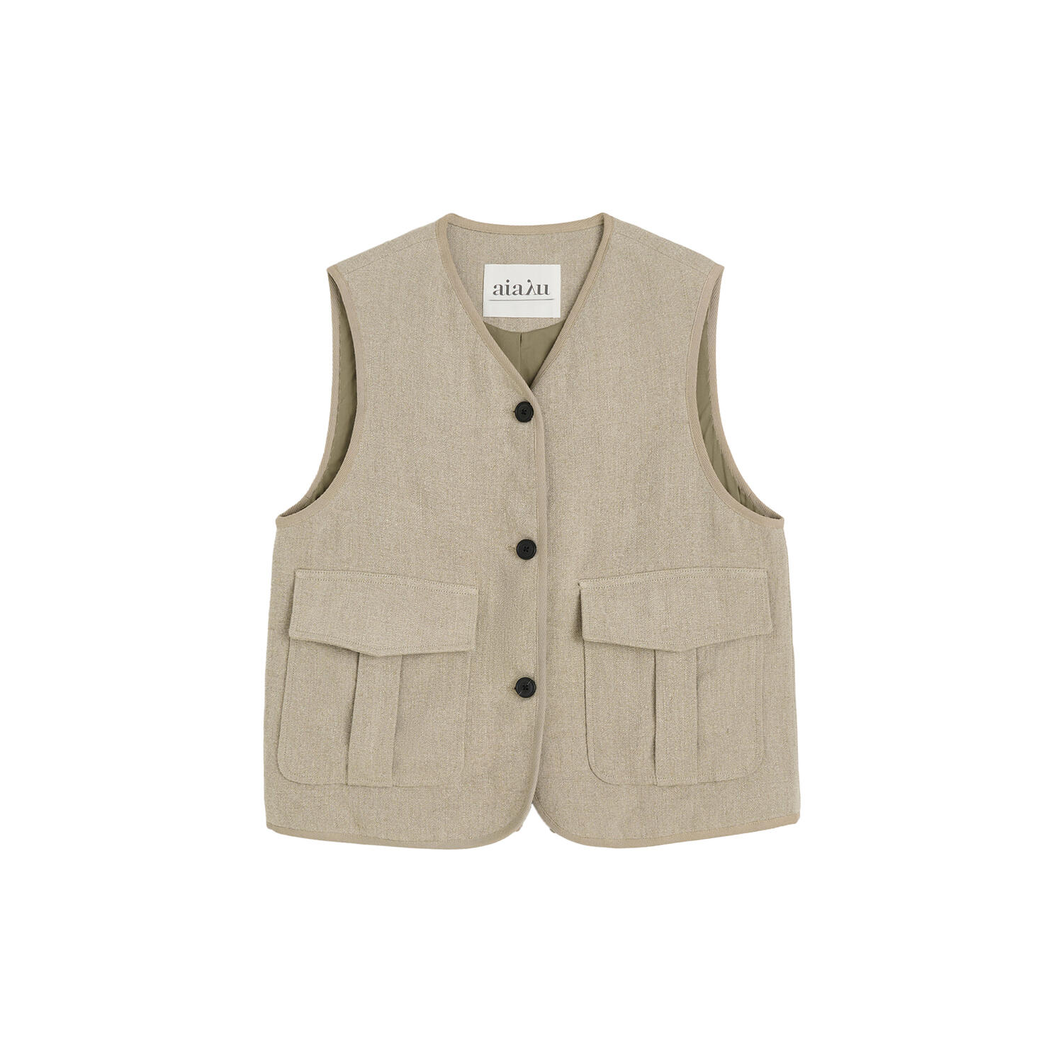 Vest Heavy Linen, pure natural