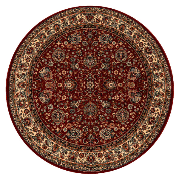 Dywan wełniany KASHQAI 4362 302 ornament bordo / beż koło 120 cm