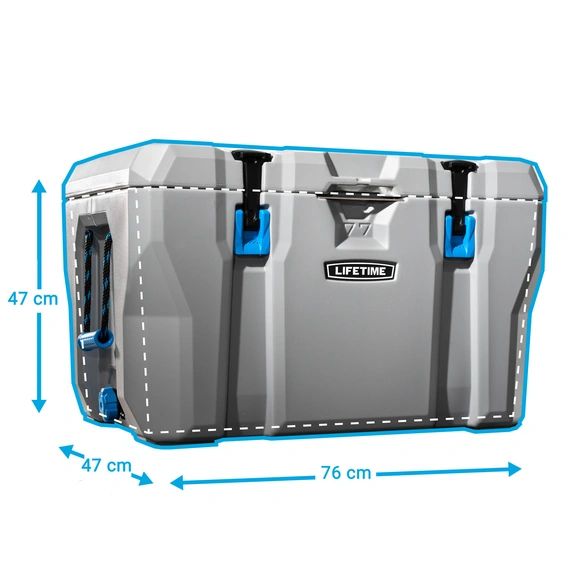 Kühlbox, grau, Polyethylen (PE), BxHxT: 76 x 47 x 47 cm