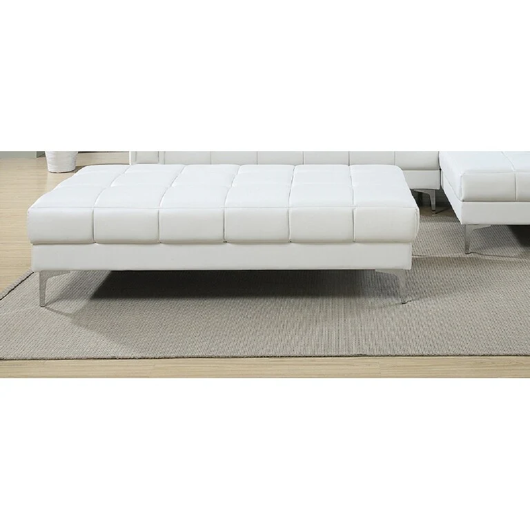 Bonded Leather Extra large Ottoman Metal Legs 1pc Ottoman Living Room