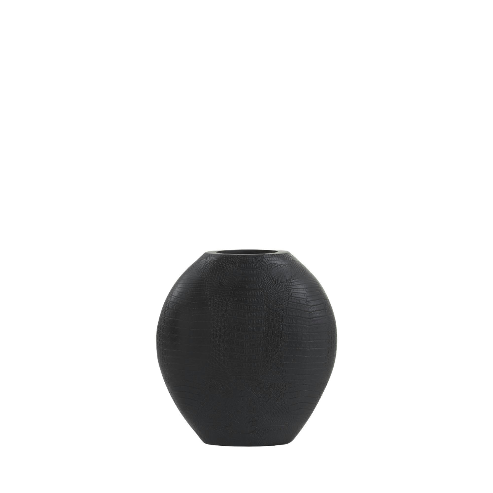 SKELD - Vase noir plastique 29.5x8x31.5cm