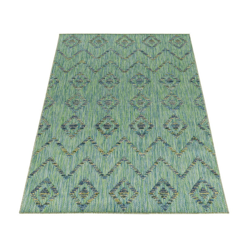 Dywan sznurkowy Bahama 3D Boho zielony 80 cm x 250 cm