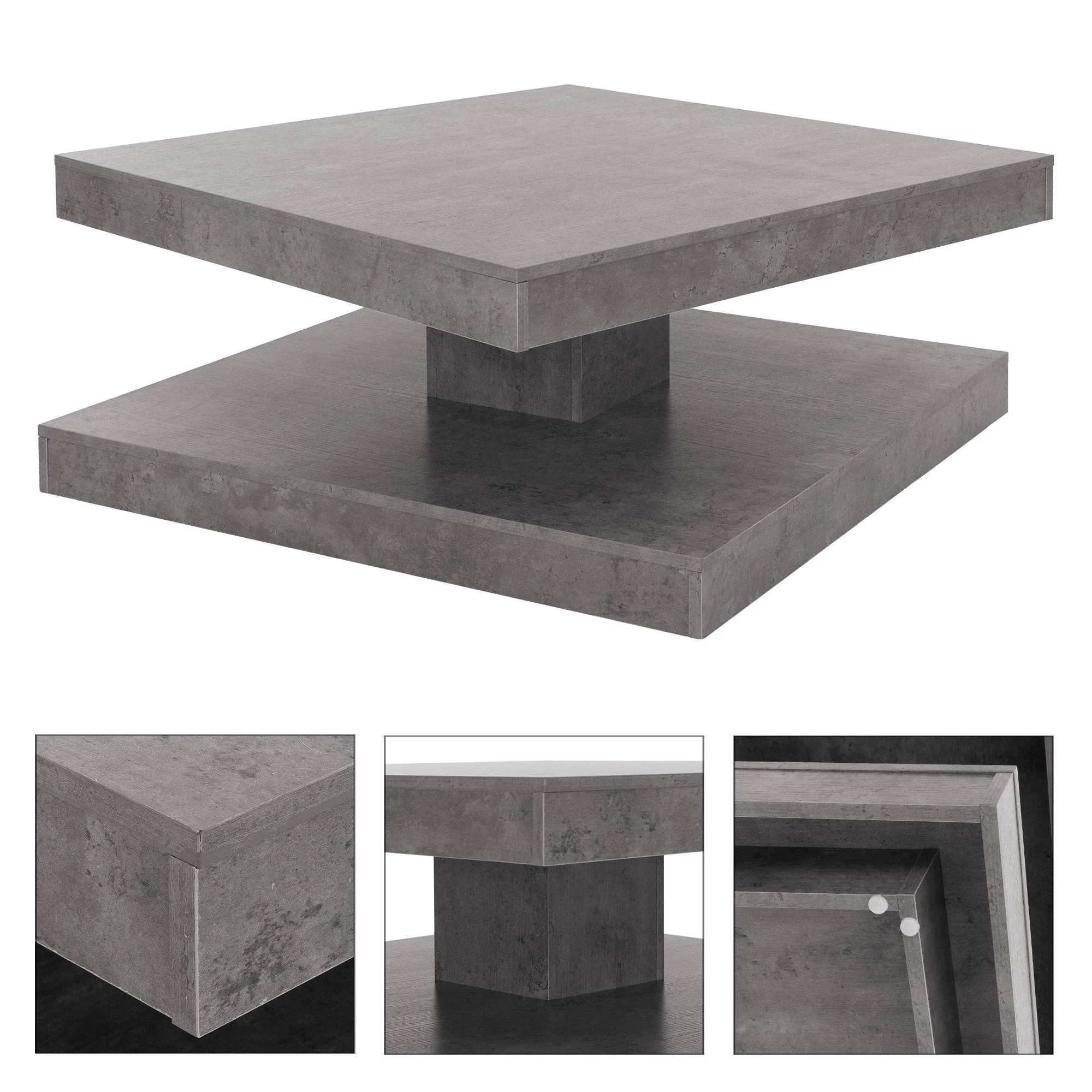 Salontafel Julie 360° draaibaar tafelblad