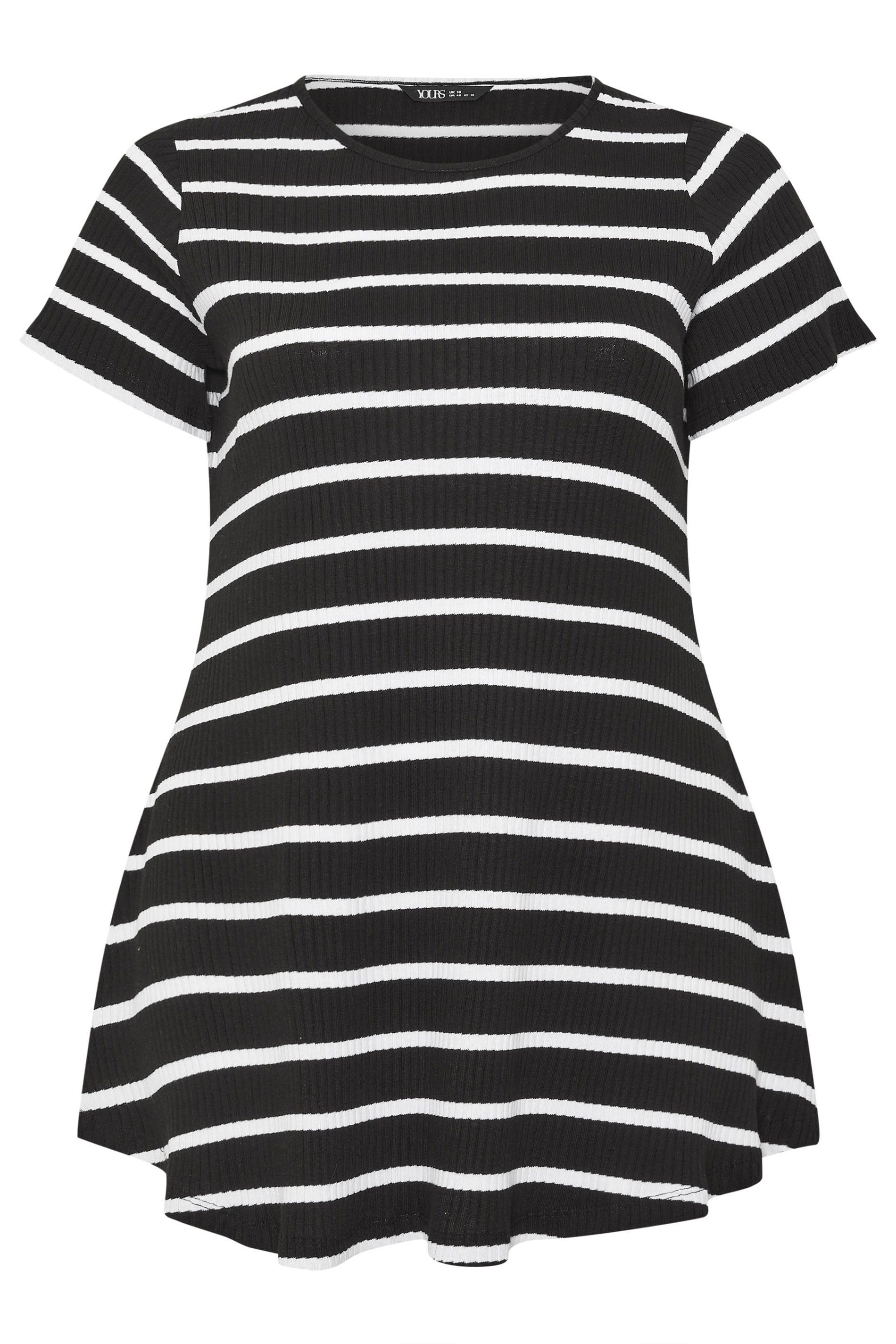 Yours Stripe Swing Crew Neck Top